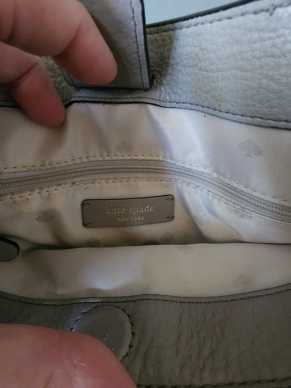 Kate Spade Jackson Medium Triple Compartment Satchel Soft Taupe Pure White Black